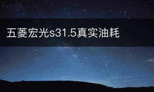 五菱宏光s31.5真实油耗