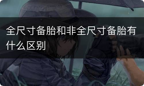 全尺寸备胎和非全尺寸备胎有什么区别