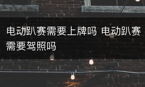 电动趴赛需要上牌吗 电动趴赛需要驾照吗
