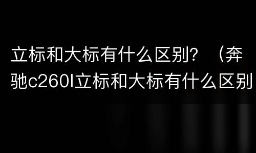 立标和大标有什么区别？（奔驰c260l立标和大标有什么区别）