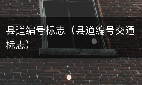 县道编号标志（县道编号交通标志）