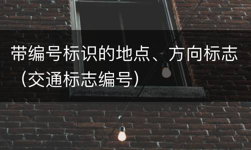 带编号标识的地点、方向标志（交通标志编号）