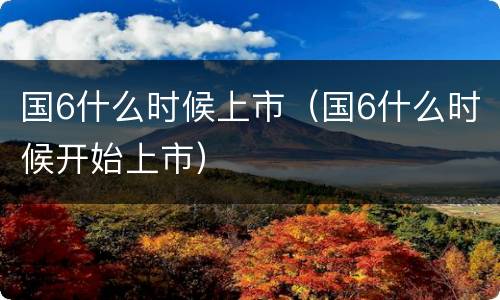 国6什么时候上市（国6什么时候开始上市）