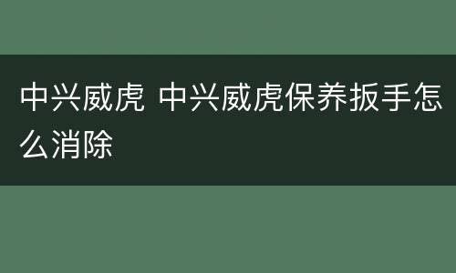 中兴威虎 中兴威虎保养扳手怎么消除