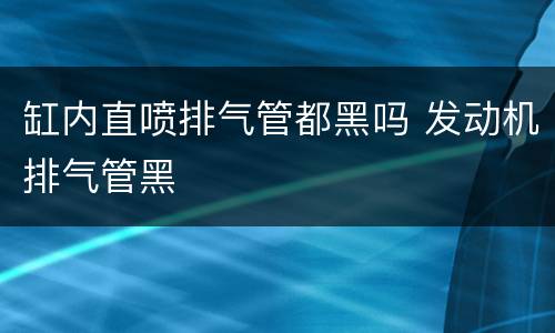 缸内直喷排气管都黑吗 发动机排气管黑