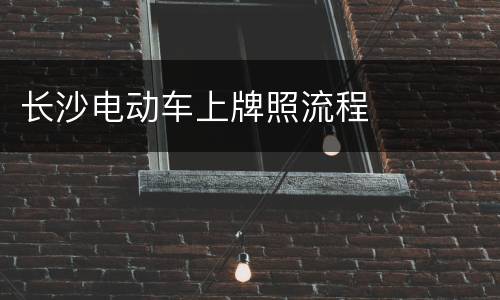 长沙电动车上牌照流程