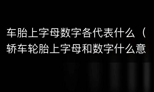 车胎上字母数字各代表什么（轿车轮胎上字母和数字什么意思）