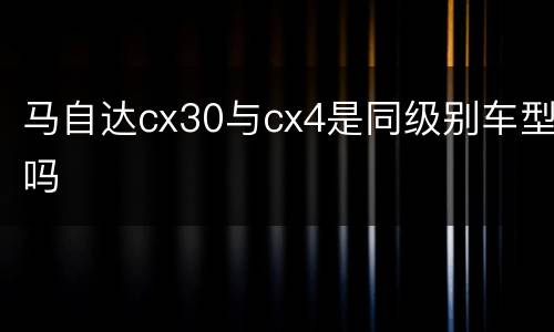 马自达cx30与cx4是同级别车型吗