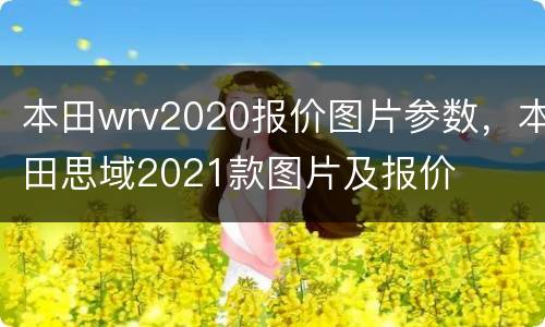 本田wrv2020报价图片参数，本田思域2021款图片及报价