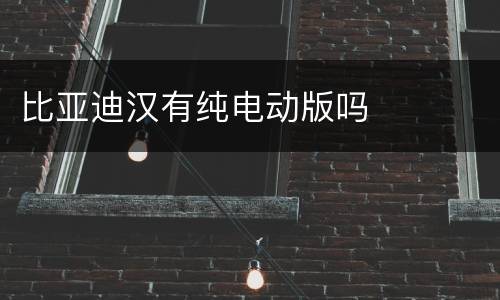 比亚迪汉有纯电动版吗