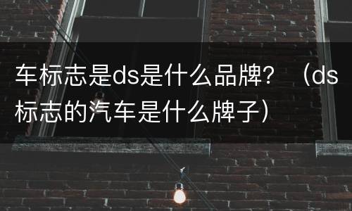 车标志是ds是什么品牌？（ds标志的汽车是什么牌子）