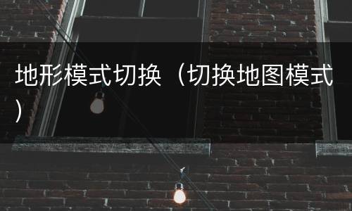 地形模式切换（切换地图模式）