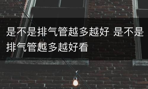 是不是排气管越多越好 是不是排气管越多越好看