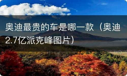 奥迪最贵的车是哪一款（奥迪2.7亿派克峰图片）