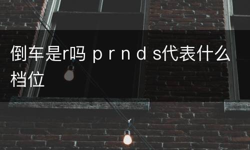 倒车是r吗 p r n d s代表什么档位