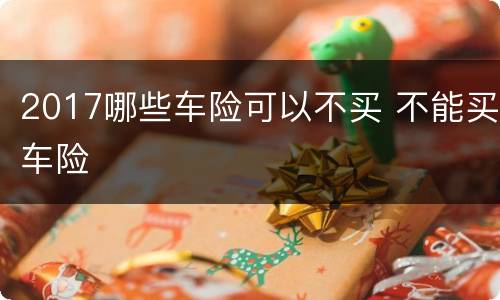 2017哪些车险可以不买 不能买车险