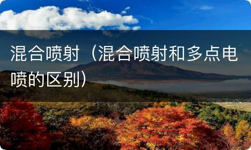 混合喷射（混合喷射和多点电喷的区别）