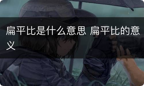 扁平比是什么意思 扁平比的意义