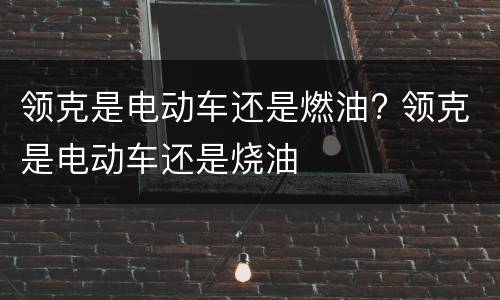 领克是电动车还是燃油? 领克是电动车还是烧油