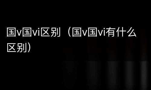国v国vi区别（国v国vi有什么区别）