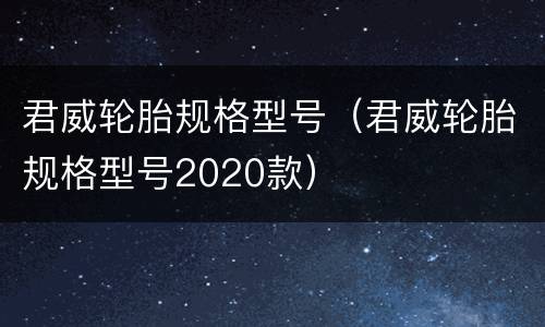 君威轮胎规格型号（君威轮胎规格型号2020款）
