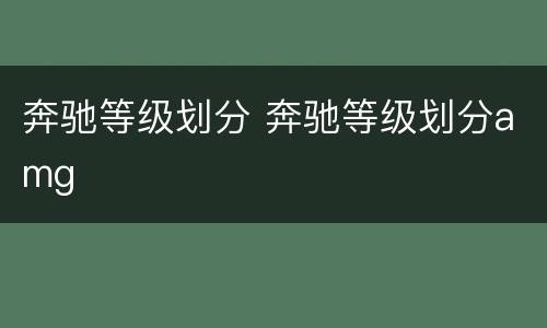 奔驰等级划分 奔驰等级划分amg