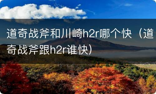 道奇战斧和川崎h2r哪个快（道奇战斧跟h2r谁快）