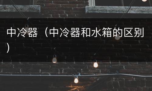 中冷器（中冷器和水箱的区别）