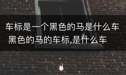车标是一个黑色的马是什么车 黑色的马的车标,是什么车