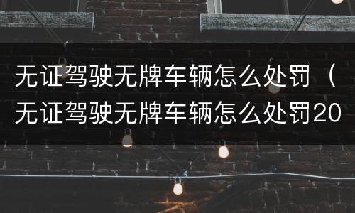 无证驾驶无牌车辆怎么处罚（无证驾驶无牌车辆怎么处罚2018）