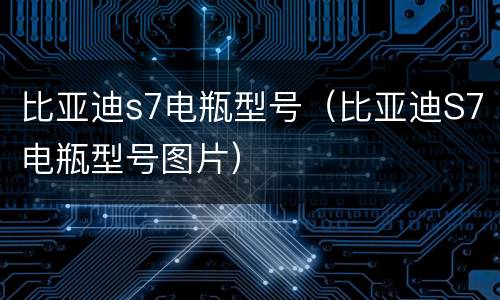 比亚迪s7电瓶型号（比亚迪S7电瓶型号图片）
