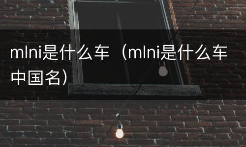 mlni是什么车（mlni是什么车中国名）
