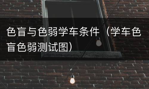 色盲与色弱学车条件（学车色盲色弱测试图）