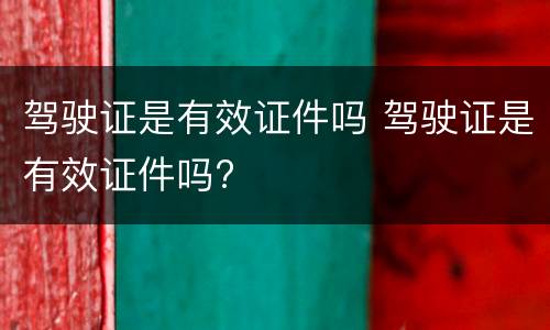 驾驶证是有效证件吗 驾驶证是有效证件吗?