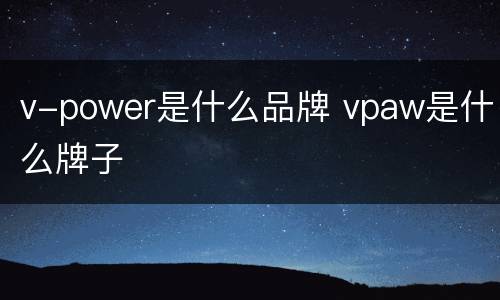 v-power是什么品牌 vpaw是什么牌子