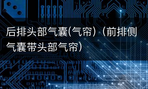 后排头部气囊(气帘)（前排侧气囊带头部气帘）