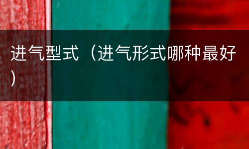 进气型式（进气形式哪种最好）