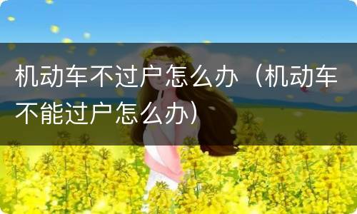 机动车不过户怎么办（机动车不能过户怎么办）