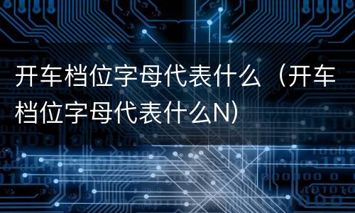 开车档位字母代表什么（开车档位字母代表什么N）
