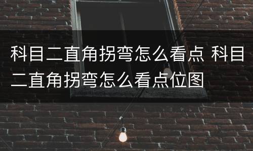 科目二直角拐弯怎么看点 科目二直角拐弯怎么看点位图