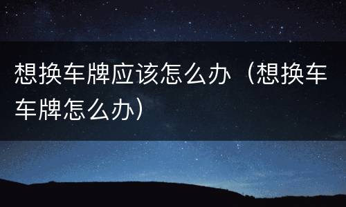 想换车牌应该怎么办（想换车车牌怎么办）