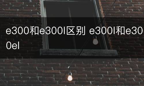 e300和e300l区别 e300l和e300el