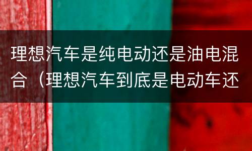 理想汽车是纯电动还是油电混合（理想汽车到底是电动车还是油电混合）