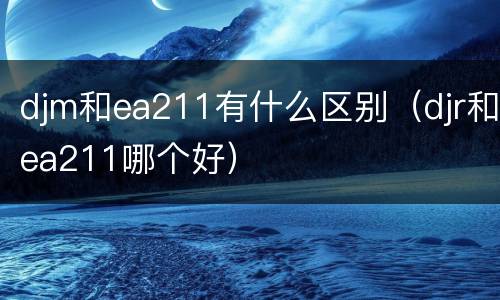 djm和ea211有什么区别（djr和ea211哪个好）