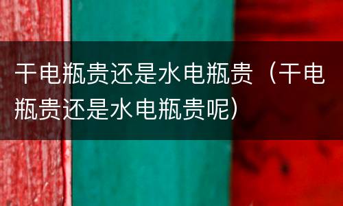 干电瓶贵还是水电瓶贵（干电瓶贵还是水电瓶贵呢）