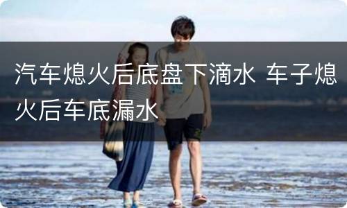 汽车熄火后底盘下滴水 车子熄火后车底漏水