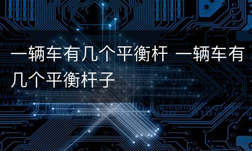 一辆车有几个平衡杆 一辆车有几个平衡杆子