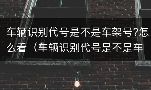 车辆识别代号是不是车架号?怎么看（车辆识别代号是不是车架号?怎么看的）