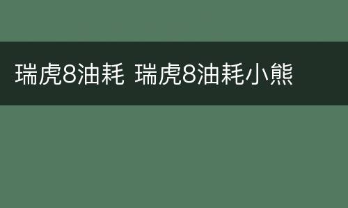 瑞虎8油耗 瑞虎8油耗小熊