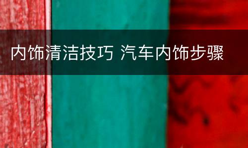 内饰清洁技巧 汽车内饰步骤